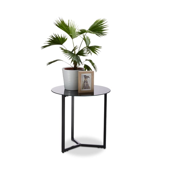 Sidobord, Rundt glas och metall, 51x50x50 cm, Kodustaar Sidobord, Rundt glas och metall, 51x50x50 cm, Kodustaar