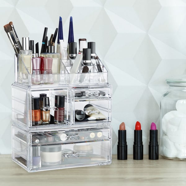 Makeup Organizer, 29,5x23,5x14 cm, Klar, Kodustaar