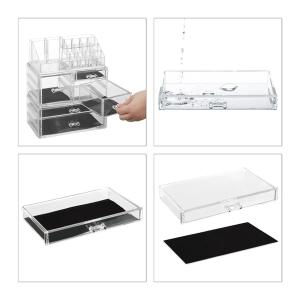 Makeup Organizer, 29,5x23,5x14 cm, Klar, Kodustaar