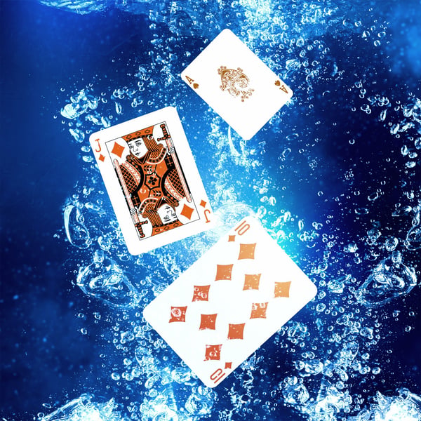 Pelikortit, muoviset pokerikortit, 9.5x7x2 cm, punainen, Kodustaar