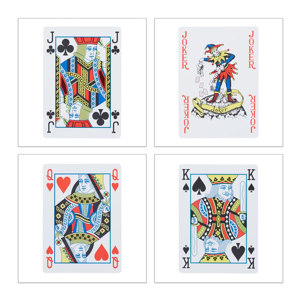 Pelikortit, muoviset pokerikortit, 9.5x7x2 cm, punainen, Kodustaar