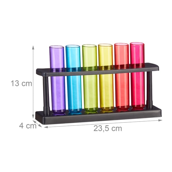 Snapsglas Set, 6 delar, 12x2,5 cm, Gul, Grön, Röd, Rosa, Blå, Lila, Kodustaar
