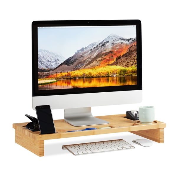 Monitorstander, Bambus, 9x60x30 cm, Natur, Kodustaar