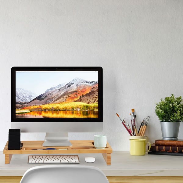 Monitorstander, Bambus, 9x60x30 cm, Natur, Kodustaar