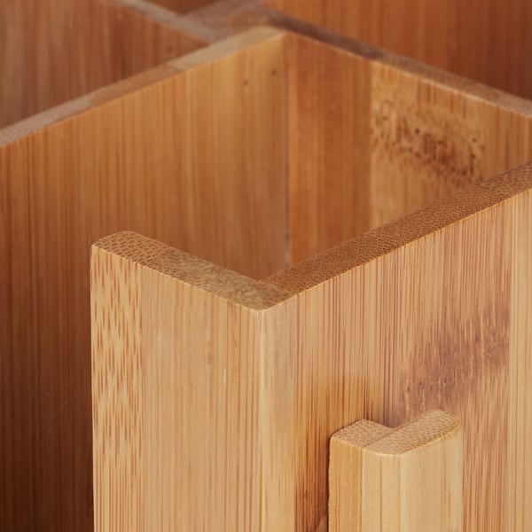 Teaboks, Drejelig bambus, 20,5x18x18 cm, Brun, Kodustaar