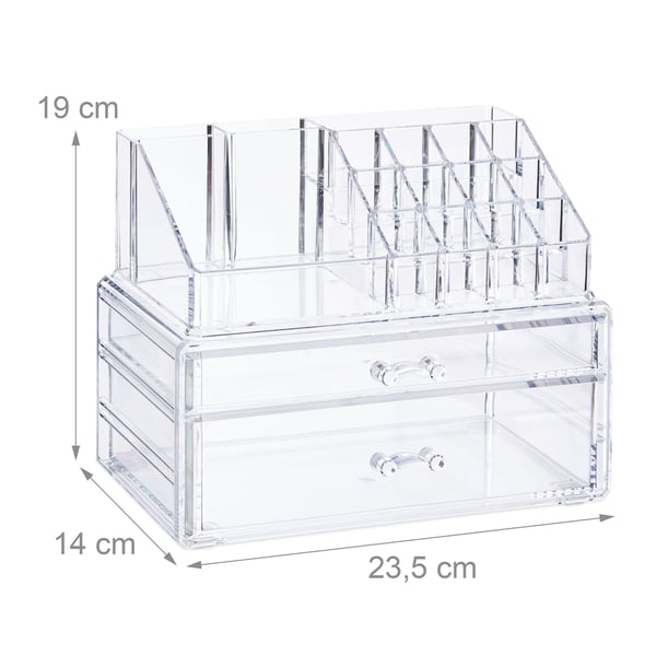 Makeup Organizer, 19x23,5x14 cm, Transparent, Kodustaar