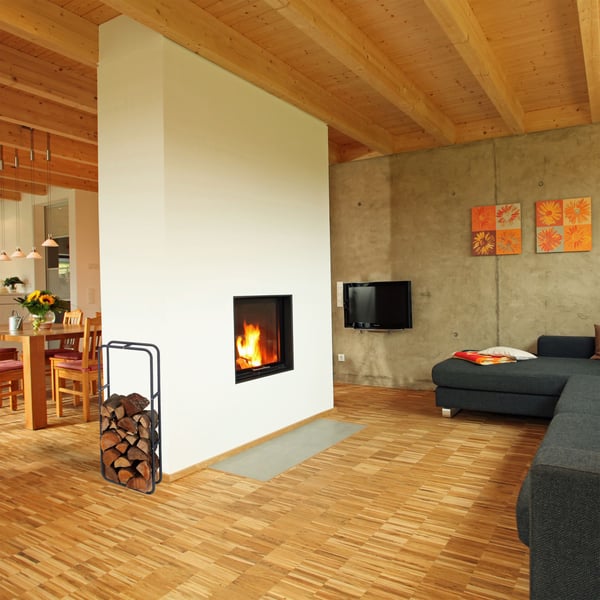 Polttopuuteline, Metalli, 100x40x25 cm, Harmaa, Kodustaar