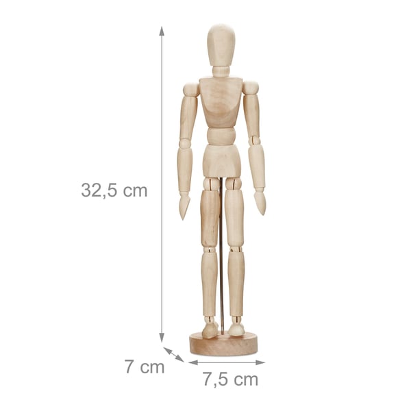 Træmannequin, 15x4,4x3 cm, Natur, Kodustaar