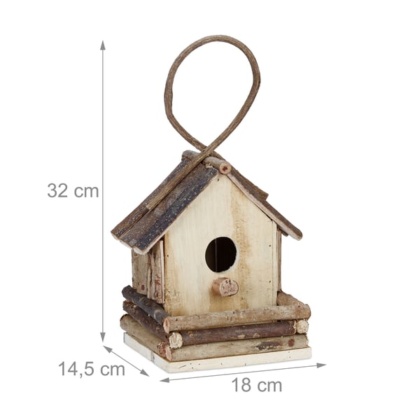 Dekorativ fågelholk, trä, 28,5x20,5x17,5 cm, natur, Kodustaar