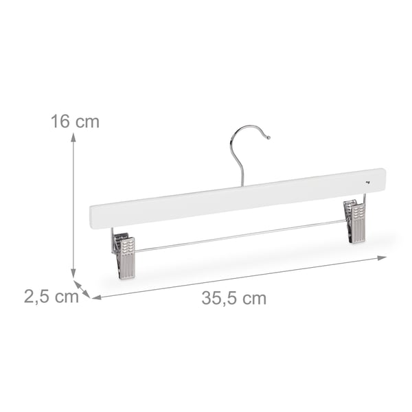 Byxhängare set, trä, 16x35.5x2.5 cm, vit, Kodustaar