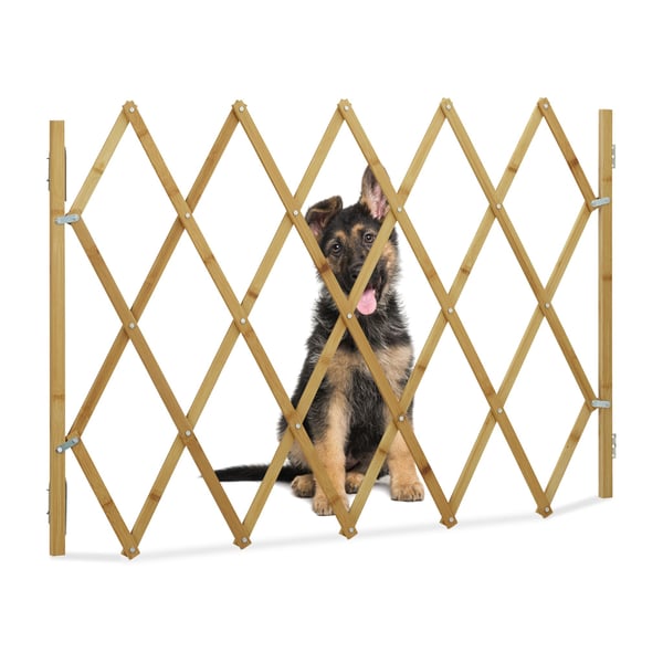 Hundegitter, Udtrækkeligt bambus, 17.5x116.5x82.5 cm, Natur, Kodustaar Hundegitter, Udtrækkeligt bambus, 17.5x116.5x82.5 cm, Natur, Kodustaar