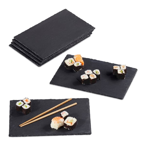 Serveringsfat Set, 26x16 cm, Mörkgrå, Kodustaar Serveringsfat Set, 26x16 cm, Mörkgrå, Kodustaar