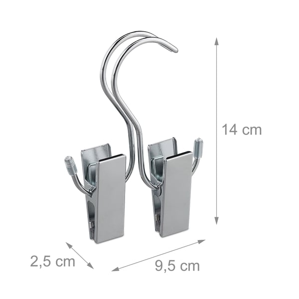 Stövlehängarklämma set, 14x9.5x2.5 cm, Silver, Kodustaar