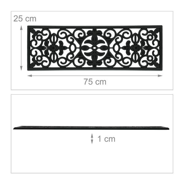 Astuinmatto, 1x75x25 cm, musta, Kodustaar