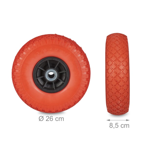Handtruckhjul, Set om 2, 26x8,5 cm, Kodustaar