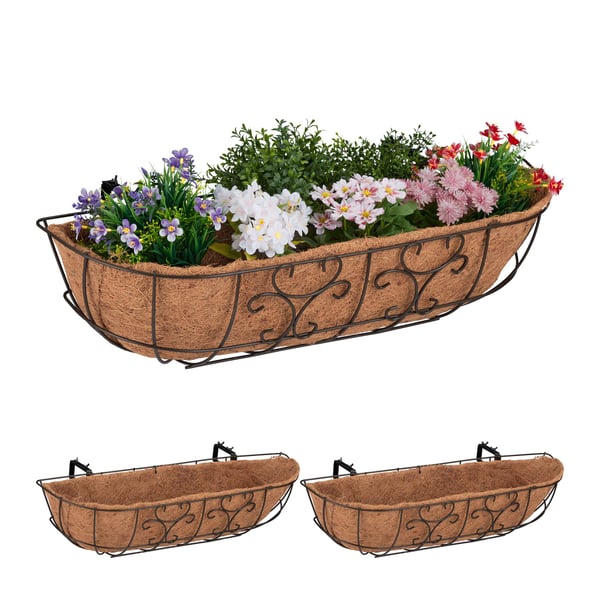 Kukkalaatikon ripustin, 3 kpl setti, 21x76x22 cm, ruskea, Kodustaar