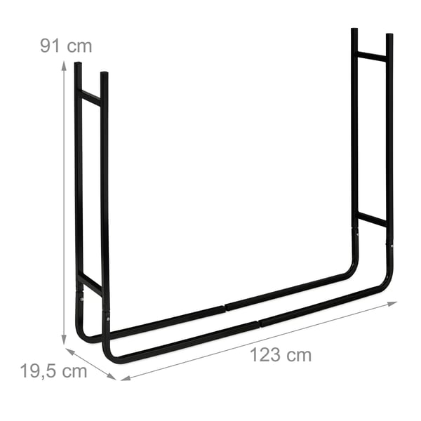 Brændestativ, Metal, 91x123x19,5 cm, Sort, Kodustaar