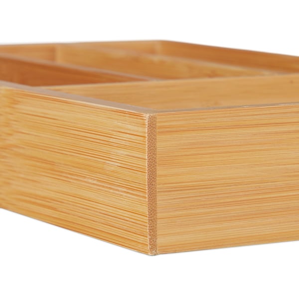 Skuffeorganisator, 4 rum, 4x16x28 cm, natur, Kodustaar