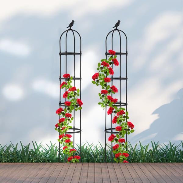 Trädgårdsobelisk set, 188x30 cm, Svart, Kodustaar