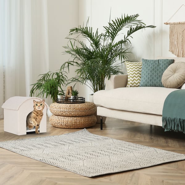 Kattgrotta, 44x48x41 cm, Beige, Kodustaar