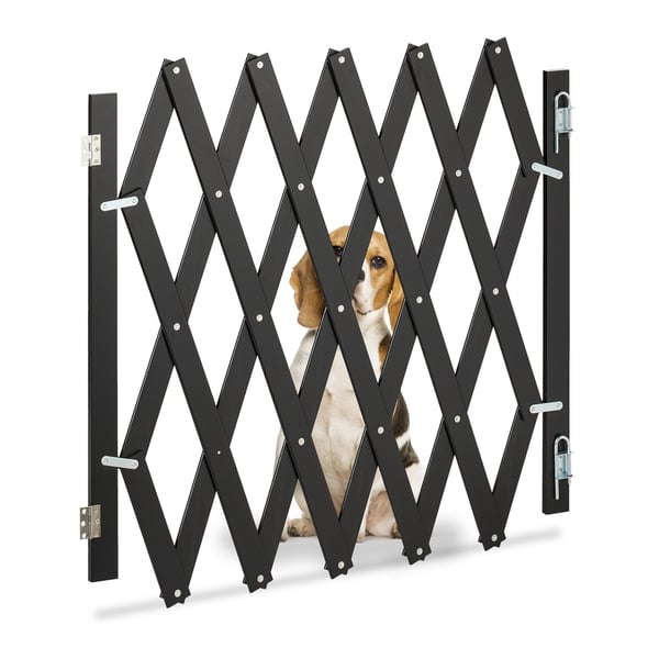 Sikkerhedsgitter, Bambus, 70-82x35-126 cm, Sort, Kodustaar