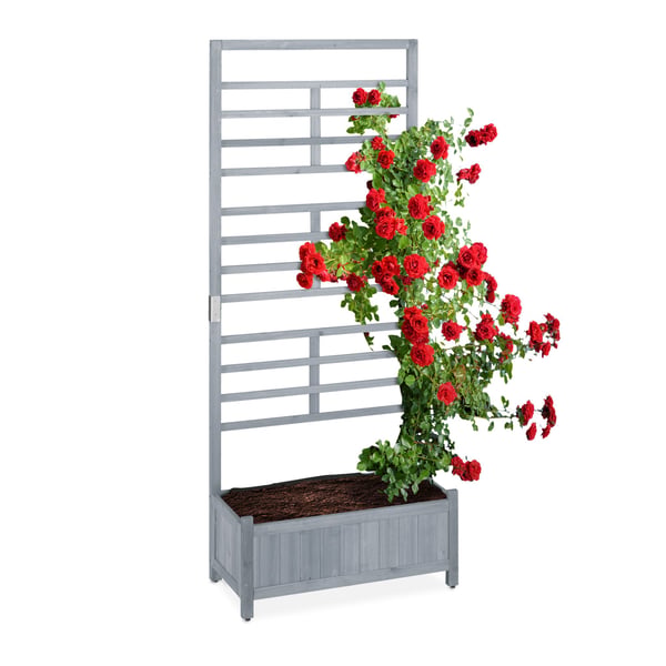 Planter med spaljé, 171x71,5x32 cm, Grå, Trä, Kodustaar Planter med spaljé, 171x71,5x32 cm, Grå, Trä, Kodustaar
