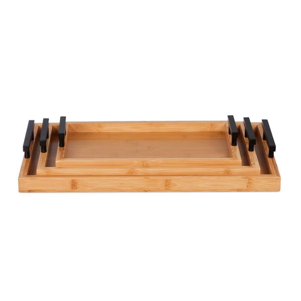 Frukostbricka set, 50x30x7 cm, Natur, Svart, Kodustaar