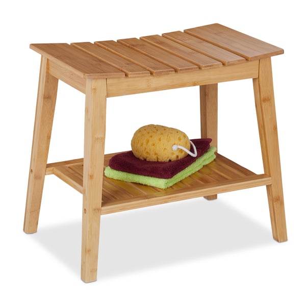 Badrumsbänk, Bambu, 45x51.5x34 cm, Natur, Kodustaar