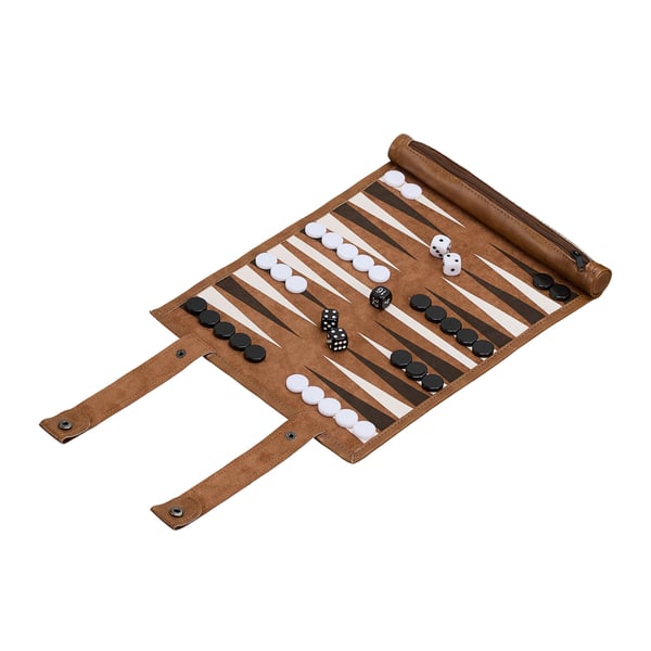 Brætspil, Backgammon, 32x26 cm, Brun, Kodustaar