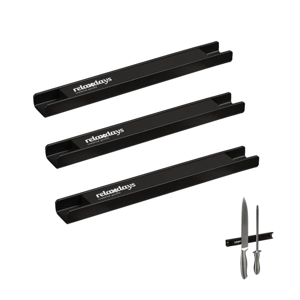 Magnetisk hylla, 3-pack, 2.5x20x1.5 cm, svart, Kodustaar