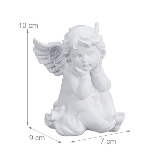 Enkeli figuuri, 10x7x9 cm, valkoinen, Kodustaar