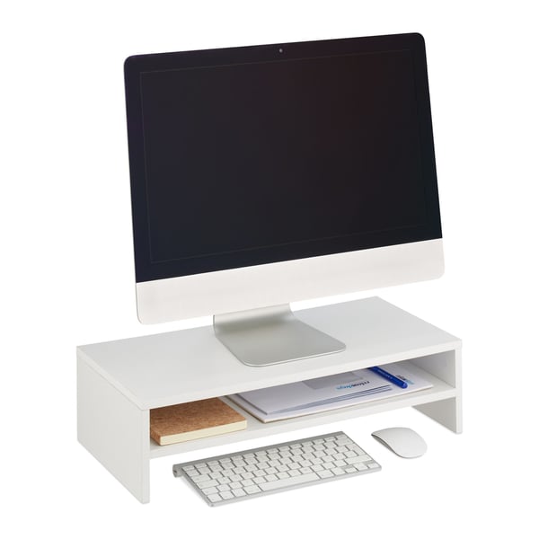 Monitorstativ, 14.5x54x25.5 cm, Hvid, Kodustaar