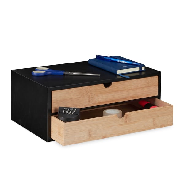 Skrivebordsorganisator, 14x33x21 cm, Sort, Kodustaar