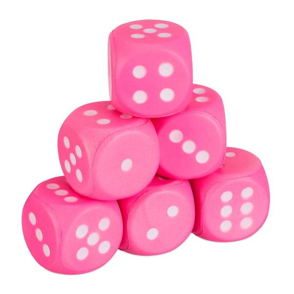 Sæt med skumterninger, 7,5x7,5x7,5 cm, pink, Kodustaar