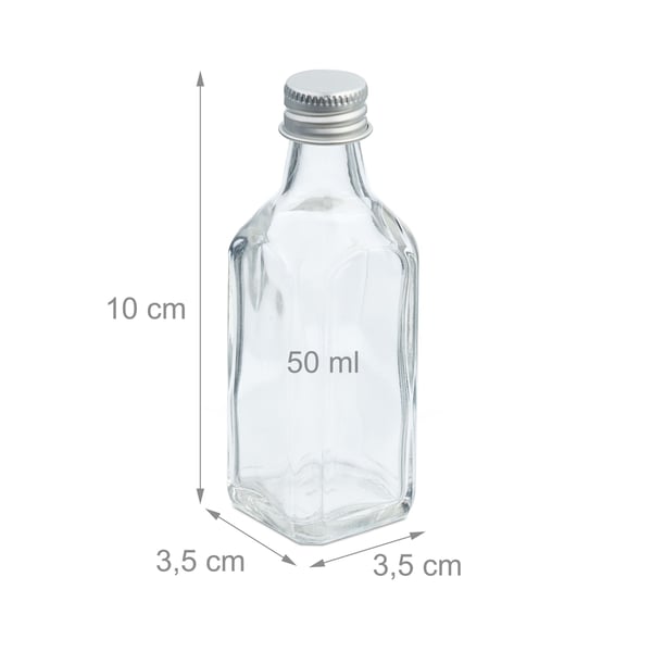 Flaskesæt, 10x3,5x3,5 cm, Transparent, Sølv, Kodustaar