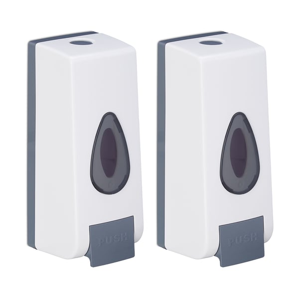 Tvåldispenser-set, 19x8x8 cm, Vit, Grå, Kodustaar Tvåldispenser-set, 19x8x8 cm, Vit, Grå, Kodustaar