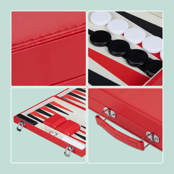Backgammon-sæt, 5x36.5x24 cm, Rød, Kodustaar
