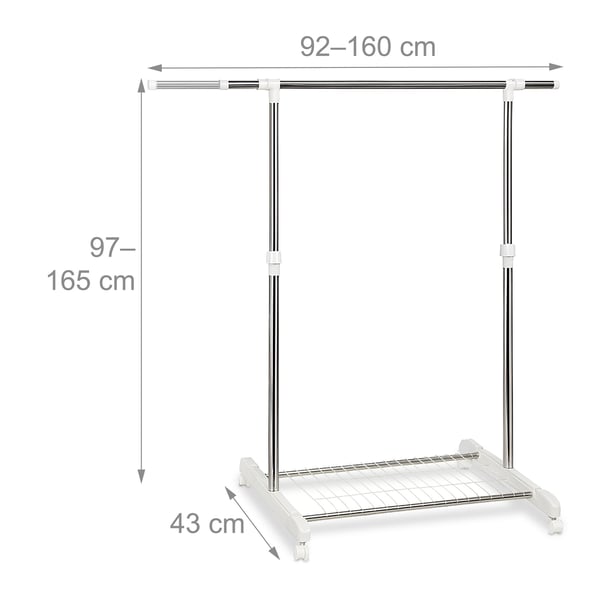 Klädhängare, 97x92x43 cm, Silver, Kodustaar