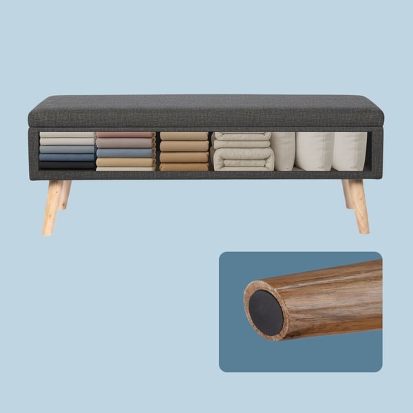 Opbevaringsbænk, 40x110x40 cm, Linned, Kodustaar