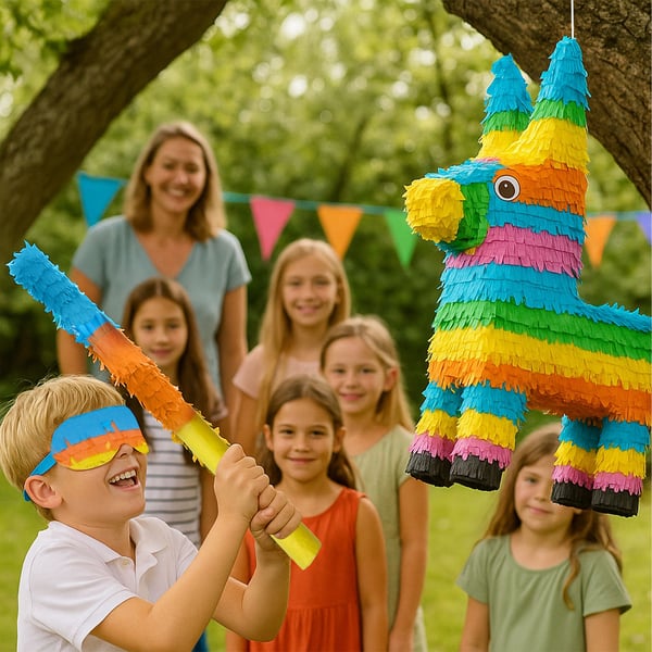 Piñata sæt, Æsel, 56x41x13 cm, Farverig, Kodustaar