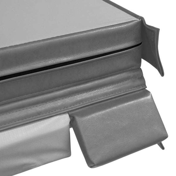 Hot Tub Cover Spa Lid 220cm x 220cm Square Grey Hard Top Weatherproof PVC Leather Foam 25KG/m3 Density Galvanized C-Channel UV Mildew Flame Resistant 4 x Lock Down Straps With Keys 6 x Lifting Handles