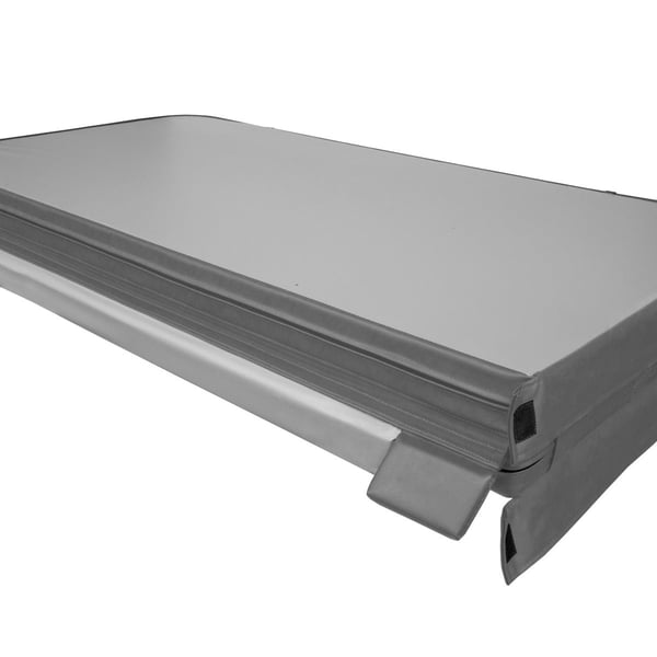 Hot Tub Cover Spa Lid 220cm x 220cm Square Grey Hard Top Weatherproof PVC Leather Foam 25KG/m3 Density Galvanized C-Channel UV Mildew Flame Resistant 4 x Lock Down Straps With Keys 6 x Lifting Handles