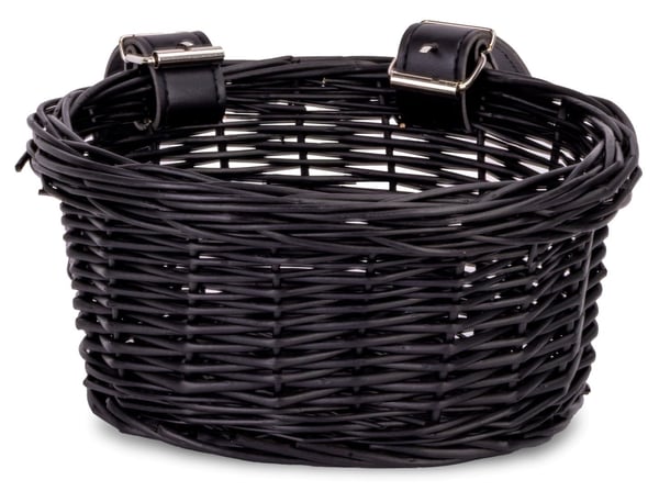 barnkorg i rotting för cykel, svart, 20x14x10 cm, för cykel och sparkcykel 12-16”, fästöglor