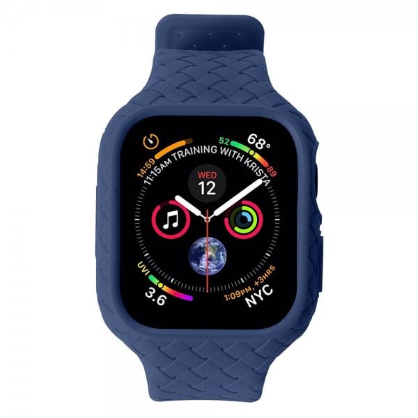 Apple Watch 45mm Armbånd Vevtekstur Mørkeblå