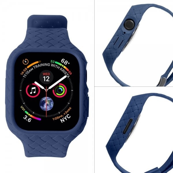 Apple Watch 45mm Armbånd Vevtekstur Mørkeblå