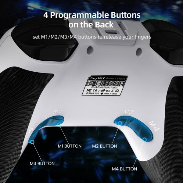 EasySMX Bayard 9124 Switch/Android/PC Programmable Wireless Gamepad Hvit