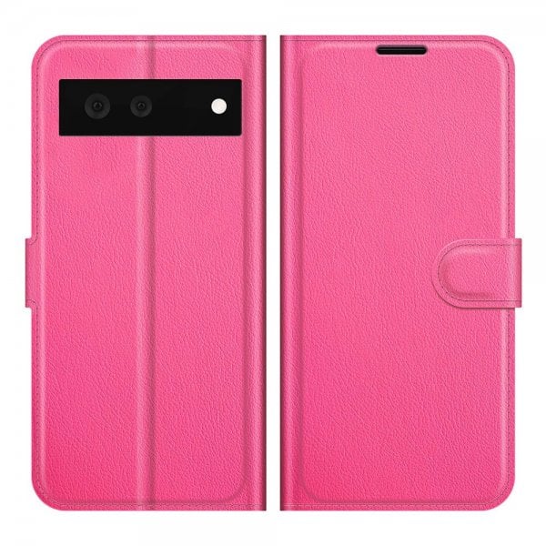 Google Pixel 6 Etui Litchi Magenta