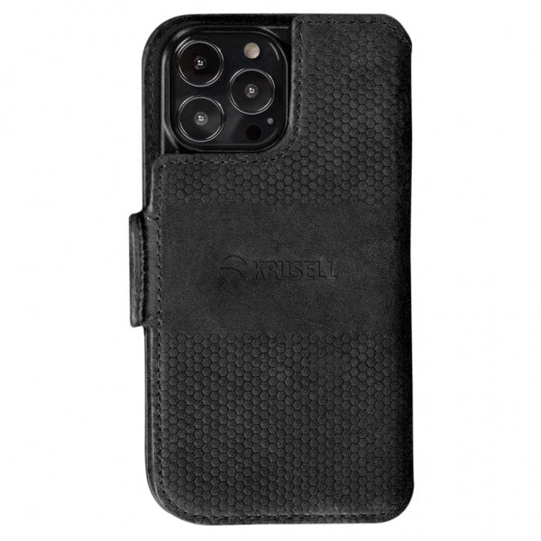 Krusell iPhone 13 Pro Etui Leather PhoneWallet Svart