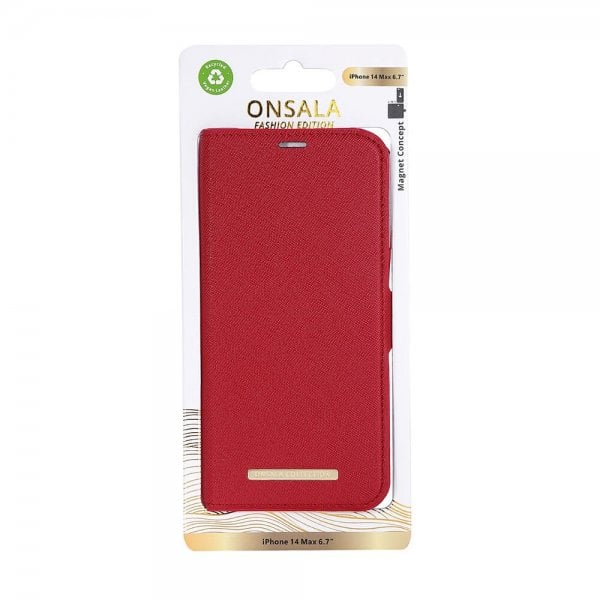 Onsala iPhone 14 Plus Etui Fashion Edition Avtakbart Deksel Rød