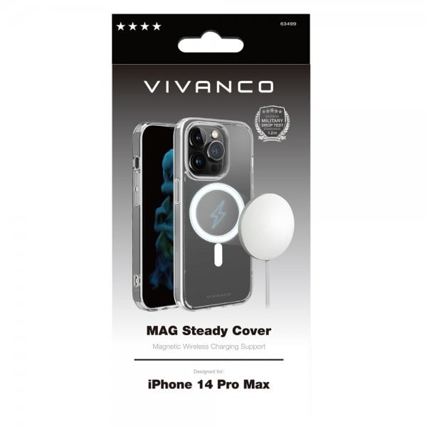 Vivanco iPhone 14 Pro Max Deksel Mag Steady Transparent